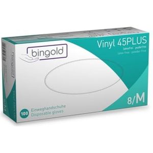 Bingold Wegwerphandschoenen Vinyl 45PLUS transparant, maat M, 100 stuks