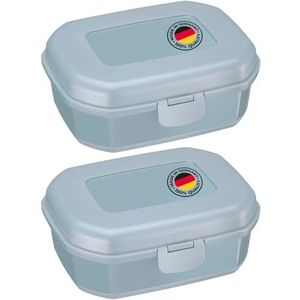 Westmark 2x lunchbox/snackbox, met kliksluiting, hoogte: ca. 7,4 cm, kunststof, maxi, blauw, 235222EB