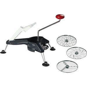 Westmark Drum grater attachment with 3 cutting drums and hopper, plastic, Scharfe Herta, white/red, 97032260