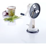 Westmark Bonensnijder met 2 Snijopeningen en Zuigna - Roestvrij Staal/Kunststo - Wit/Antracie