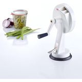 Westmark Bonensnijder met 2 Snijopeningen en Zuigna - Roestvrij Staal/Kunststo - Wit/Antracie