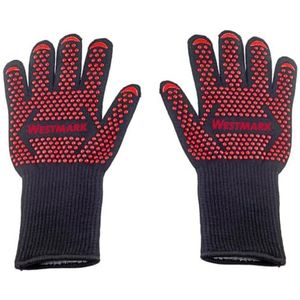 Westmark BBQ-handschoenen – vuurvaste BBQ-handschoenen, voor veilig werken bij de BBQ, bij de oven of bij de open haard – 325 x 190 x 30mm, 2 stuks