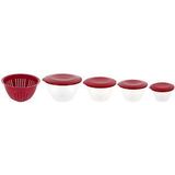 WESTMARK Olympia Schüssel-Set 0,6/1,3/4,4 l transparent/rot