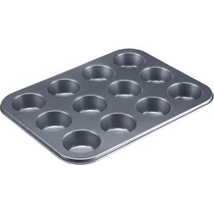 Westmark Bakvorm voor 12 muffins, antiaanbaklaag, koudgewalst staal, Back Meister, antraciet, 32902270