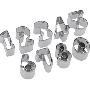 Westmark koekjesvormset, getallen, roestvrij staal, 0-9, 9-dlg, zilver, 35382280