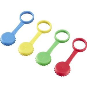Westmark Siliconen Kroonkurken – herbruikbare kroonkurken met sleuf voor rietjes, ideaal voor kamperen en picknicken, betrouwbare afsluiting – BPA-vrij, 4 stuks