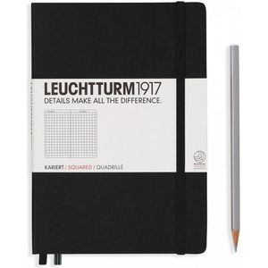 Leuchtturm1917 - Notitieboek - Zwart - Geruit - 249 Pagina’s