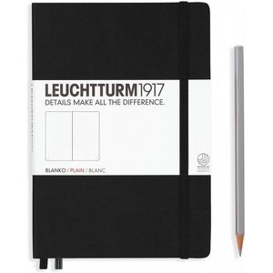 LEUCHTTURM1917 311333 notitieboek medium (A5), hardcover, 251 genummerde pagina's, zwart, wit