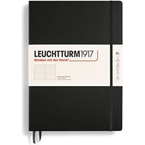 Leuchtturm1917 327366 Master Classic Notebook (A4+), Hardcover, 233 Genummerde Pagina's, Gestippeld, Zwart