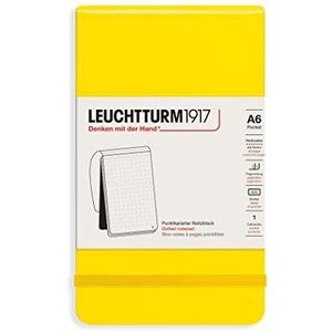 LEUCHTTURM1917 364414 Pocket notitieblok (A6), hardcover, 184 genummerde pagina's, gestippeld, citroen