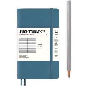 Leuchtturm1917 A6 Pocket Notitieboek ruled Softcover Stone Blue - Notebook - 4004117610929
