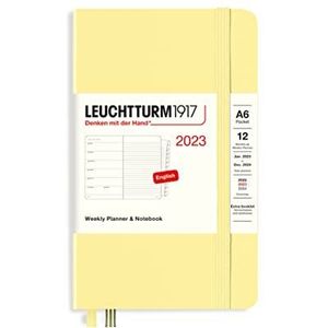 Leuchtturm1917 - agenda - 2023 - weekplanner + notities - 12 maanden - a6 - 9 x 15 cm - hardcover - vanille geel