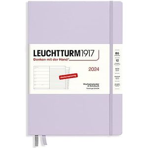 LEUCHTTURM1917 367751 Composition B5 weekplanner en notitieboek 2024 met adresboek en verjaardagen, 12 maanden, paars
