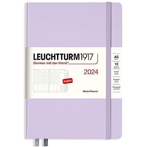 LEUCHTTURM1917 367827 weekplanner medium (A5) 2024, 12 maanden, lila, Engels