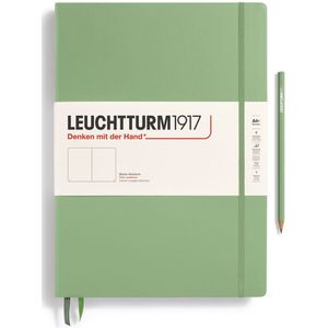 LEUCHTTURM1917 370259 notitieboek Master Classic (A4+) hardcover, 235 genummerde pagina's, salie, blanco