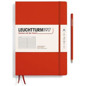 LEUCHTTURM1917 370275 notitieboek Composition (B5), hardcover, 219 genummerde pagina's, Fox Red, blanco