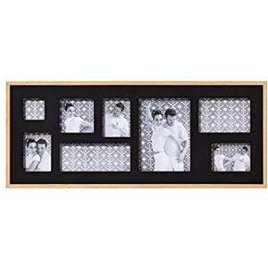 walther design fotolijst zwart voor 8 foto's Houten portretlijst met houten passe-partout, Dubbel YP899B