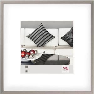 walther design fotolijst staal 20 x 20 cm aluminium met passe-partout, stoel aluminium frame AJ220D