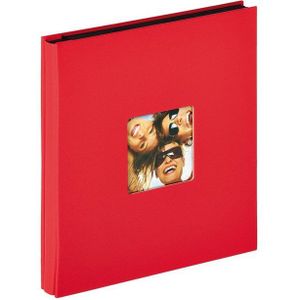walther design fotoalbum rood 400 foto's 10x15 cm Insteekalbum met omslaguitsparing, Fun EA-110-R