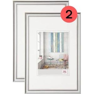 walther design KP050SD Trendstyle Set van 2 kunststof lijsten, 40 x 50 cm, zilver