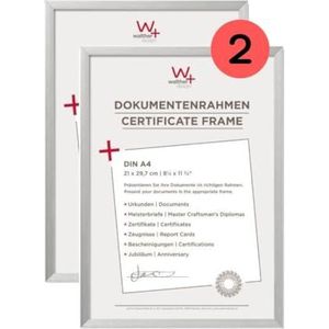 walther design fotolijst zilver 21 x 29,7 cm (DIN A4) Aluminium Documentlijst Dubbel Pakket, Stoel Aluminium Frame AJ130SD