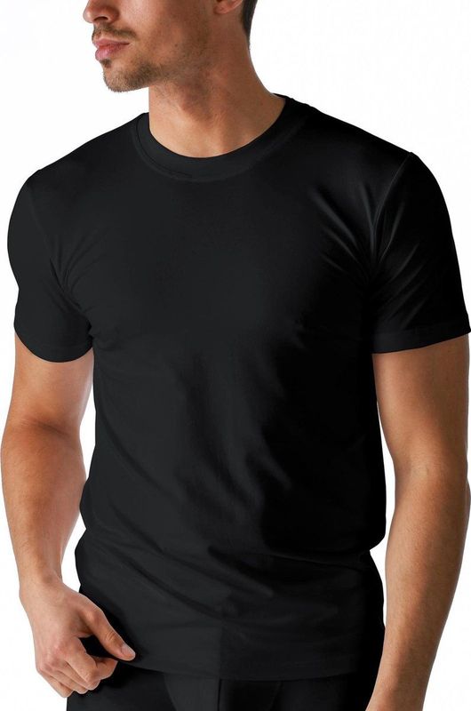 Mey - 46003 - Shirt - Zwart - Katoen en Polyester-Coolmax, Ademend, Vochtregulerend