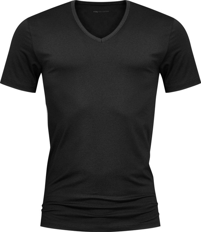 Mey - Dry Cotton T-shirt - Zwart - Katoen/Polyamide/Elastaan