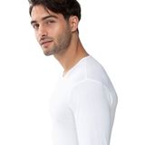 Mey Casual Cotton long sleeved shirt (1-pack) - heren T-shirt O-hals lange mouw - wit