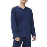 Mey - Melton - Pyjamashirt - Donkerblauw - 100% Katoen, Lange Mouwen