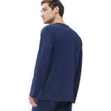 Mey - Pyjamashirt - Donkerblauw - Korte Mouw - V-hals