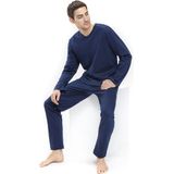 Mey - Pyjamashirt - Donkerblauw - Korte Mouw - V-hals