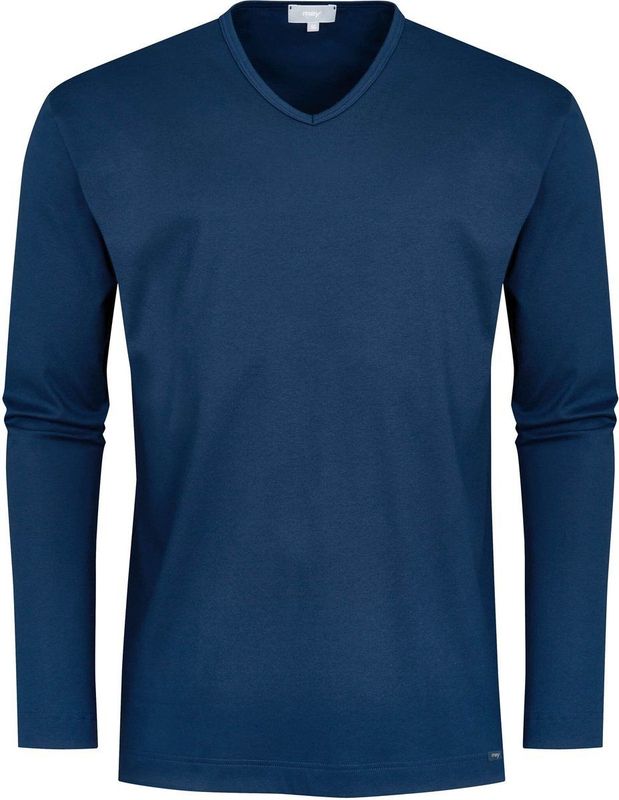 Mey - Melton - Pyjamashirt - Donkerblauw - 100% Katoen, Lange Mouwen