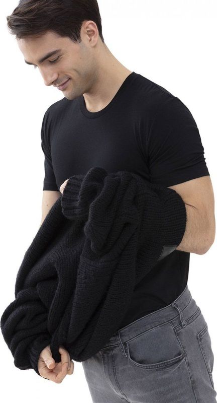 Mey - Hybride T-Shirt - Ronde Hals - Zwart - 57% Katoen, 38% Polyester, 5% Elastan