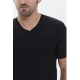 Mey - Hybride T-Shirt - V-Hals - Korte Mouw - Zwart - Katoen/Polyester