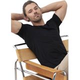 Mey - Hybride T-Shirt - V-Hals - Korte Mouw - Zwart - Katoen/Polyester