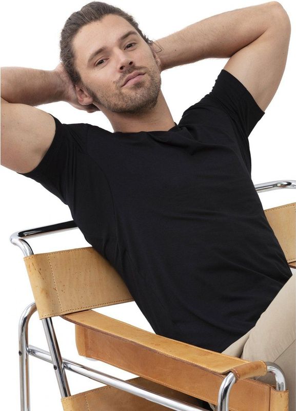 Mey - Hybride T-Shirt - V-Hals - Korte Mouw - Zwart - Katoen/Polyester