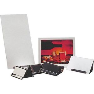 RVS kaartenhouder - 7x4 -8x9 cm