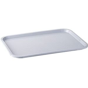 APS Fast Food dienblad, onbreekbaar en vaatwasmachinebestendig dienblad, Made in Germany, 41 x 30,5 cm, hoogte 2 cm, grijs