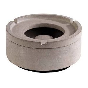 APS Windasbak ""Element"" - premium asbak van beton - 3 groeven voor sigarettenpeuken - asbak met meubelvriendelijke onderkant 10,5 x 5 cm, betongrijs