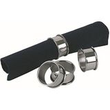 APS - Ronde Servetringen - Roestvrij Staal - Set van 4 - Hoogglans Gepolijst, Ø 4,7 cm, 2,2 cm Hoog