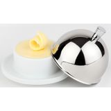 Botervloot ø9 cm - porselein/RVS