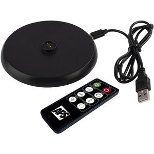 APS - 17111 - Tafellamp - Zwart - Draadloos, Incl. Laadstation, USB-oplaadkabel, Afstandsbediening, Hoogte 18 cm