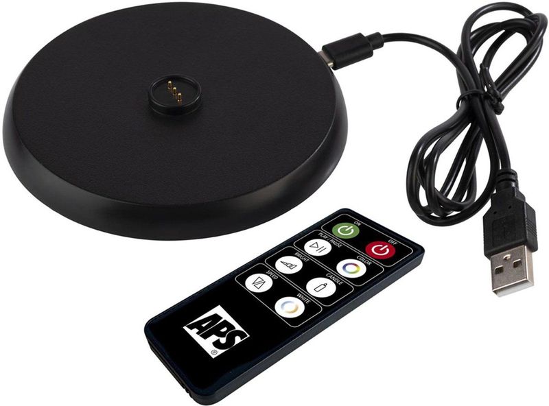 APS - 17111 - Tafellamp - Zwart - Draadloos, Incl. Laadstation, USB-oplaadkabel, Afstandsbediening, Hoogte 18 cm