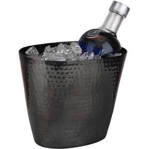 APS 36107 Aluminium wijn/champagne-emmer voor 1 fles, metalen look, 20,5 x 14 x 17 cm