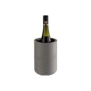 APS 36123 Rafraîchisseur de bouteilles en béton rainuré – avec fond respectueux des meubles – Pour bouteilles de 0,7 à 1,5 l – Ø 13/10 cm, hauteur 19,5 cm, gris