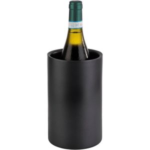 APS 36127 Dubbelwandige flessenkoeler voor flessen tot Ø 10 cm, zwart/buiten Ø 12 cm, hoogte 20 cm