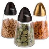 APS - 40517 - Snackdispenser - Glas - Roestvrij Staal Deksel, Ø 8,5 cm, Hoogte 15,5 cm