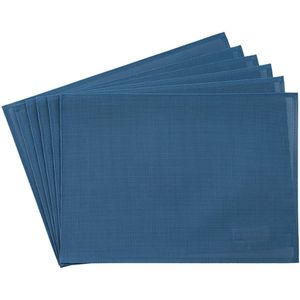 APS - Set van 6 - Placemat - Lichtblauw - Hittebestendig, Waterafstotend, Anti-Slip, Afwasbaar, 33 x 45 cm