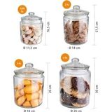 APS-Germany® Voorraadpot met Luchtdichte Deksel - Weckpotten - Glazen Voorraadpotten - Ø14,0 cm