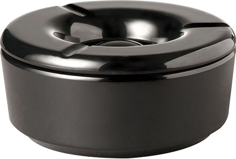 APS - 83489 - Windasbak - Zwart - Ø 11,5 cm, Hoogte 5 cm, Melamine